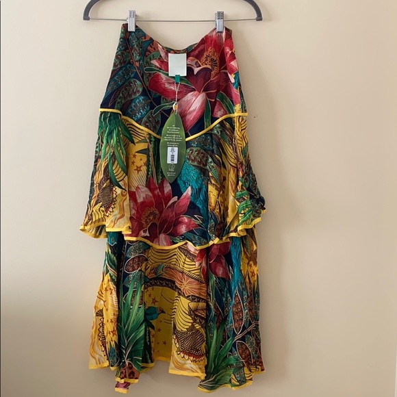 Farm Rio Tropical Dreams Tiered Midi Skirt - Picture 8 of 8